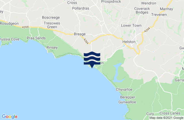 Porthleven, United Kingdomの潮見表地図
