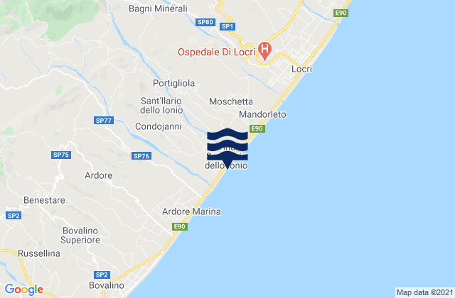 Portigliola, Italyの潮見表地図