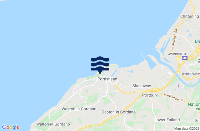Portishead, United Kingdomの潮見表地図