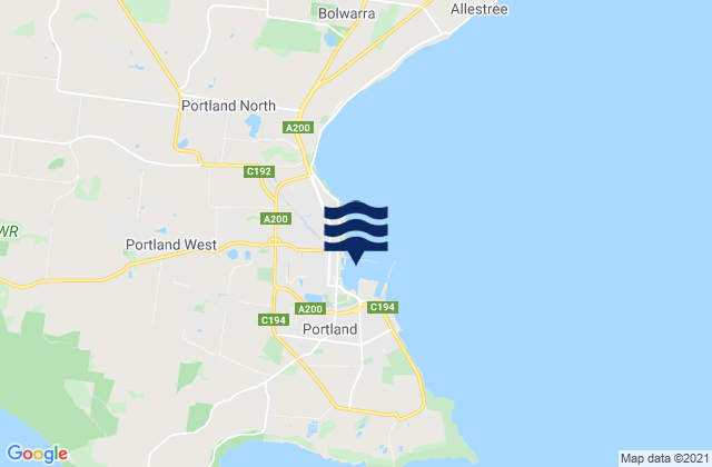 Portland, Australiaの潮見表地図