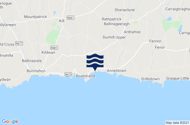Portlaw, Irelandの潮見表地図