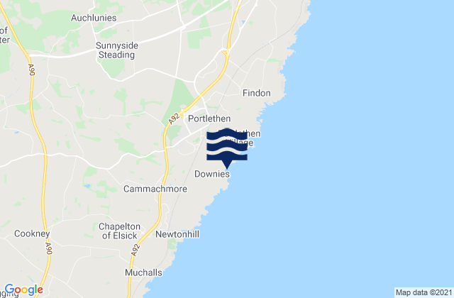Portlethen, United Kingdomの潮見表地図