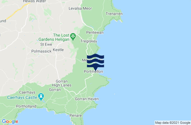 Portmellon Beach, United Kingdomの潮見表地図