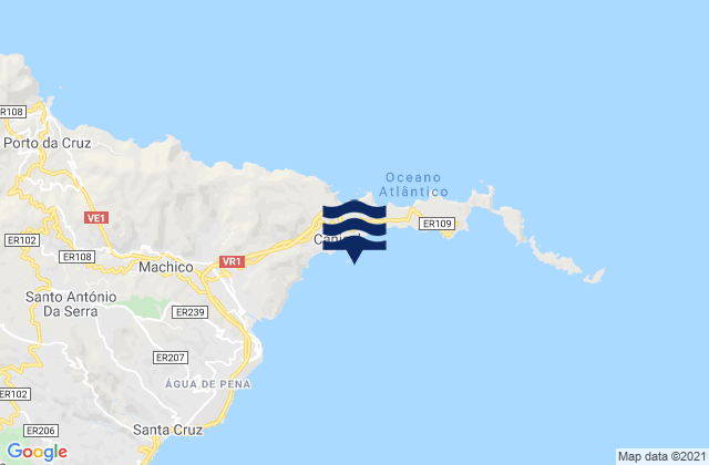 Porto Caniçal, Portugalの潮見表地図