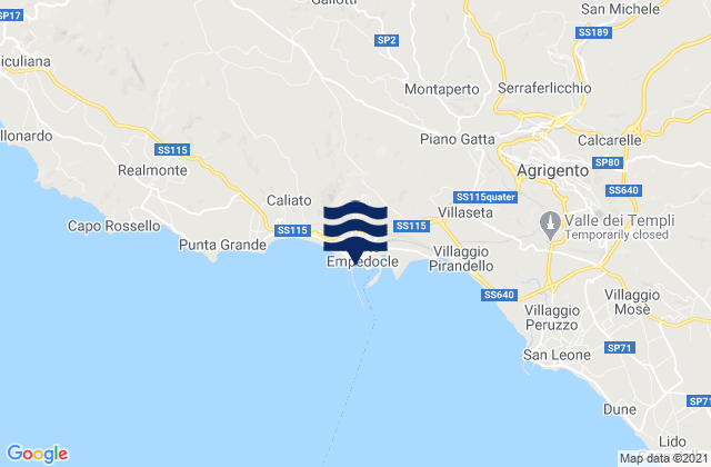 Porto Empedocle, Italyの潮見表地図