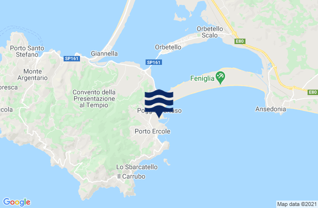 Porto Ercole, Italyの潮見表地図
