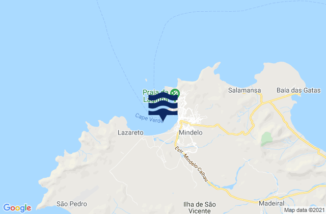 Porto Grande Sao Vincente Island, Cabo Verdeの潮見表地図