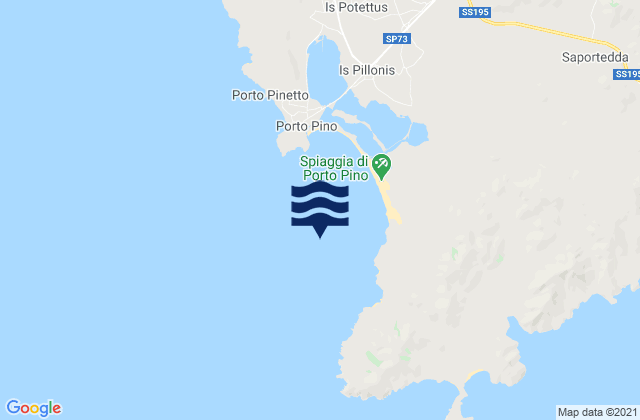 Porto Pino, Italyの潮見表地図