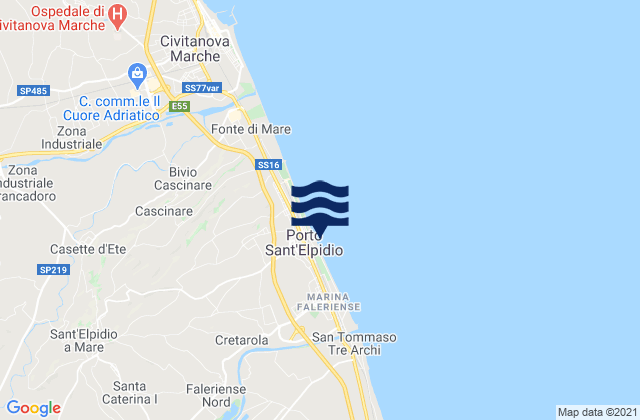 Porto Sant'Elpidio, Italyの潮見表地図