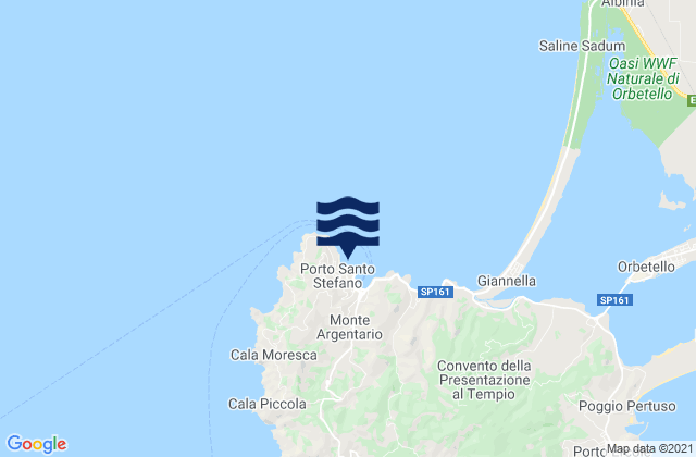 Porto Santo Stefano, Italyの潮見表地図