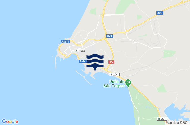 Porto Sines PSA, Portugalの潮見表地図