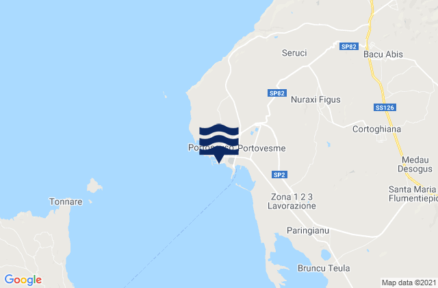 Porto Vesme, Italyの潮見表地図