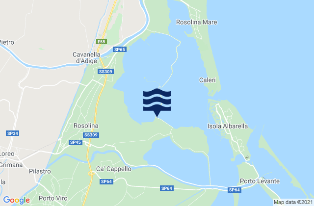 Porto Viro, Italyの潮見表地図