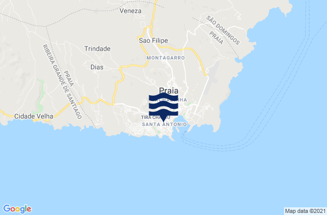 Porto da Praia Sao Tiago Island, Cabo Verdeの潮見表地図