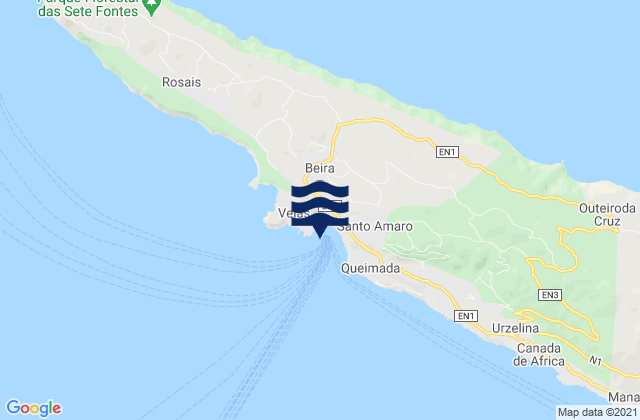 Porto da Velas, Portugalの潮見表地図