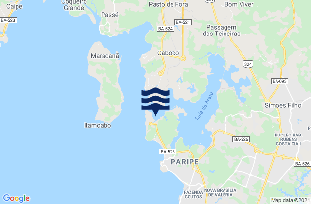 Porto de Aratu, Brazilの潮見表地図