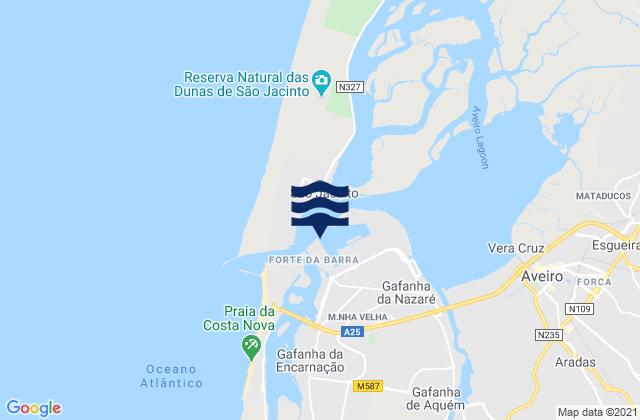 Porto de Aveiro, Portugalの潮見表地図