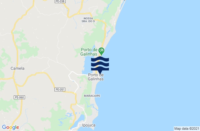Porto de Galinhas, Brazilの潮見表地図
