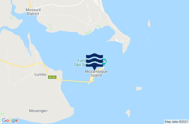 Porto de Mozambique, Mozambiqueの潮見表地図