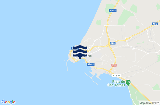 Porto de Sines, Portugalの潮見表地図