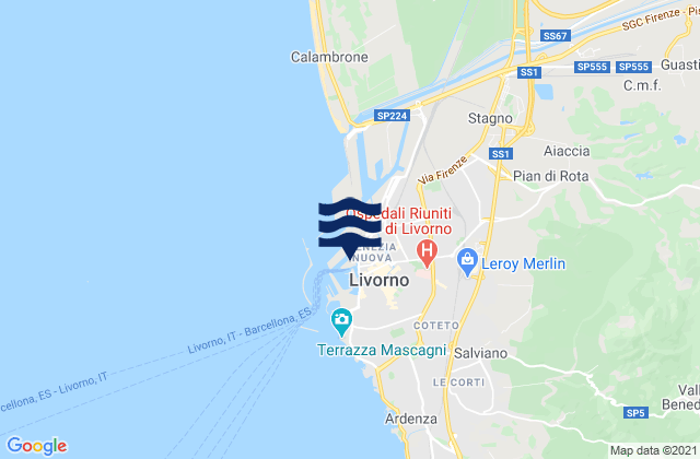 Porto di Livorno, Italyの潮見表地図