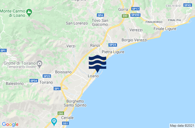 Porto di Loano, Italyの潮見表地図