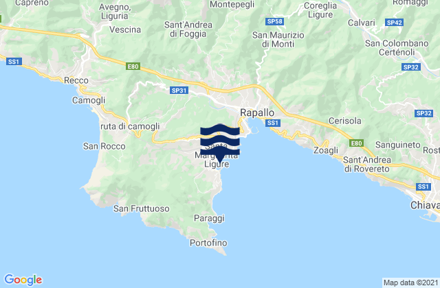 Porto di Santa Margherita Ligure, Italyの潮見表地図