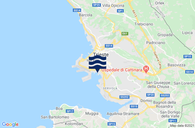 Porto di Trieste, Italyの潮見表地図