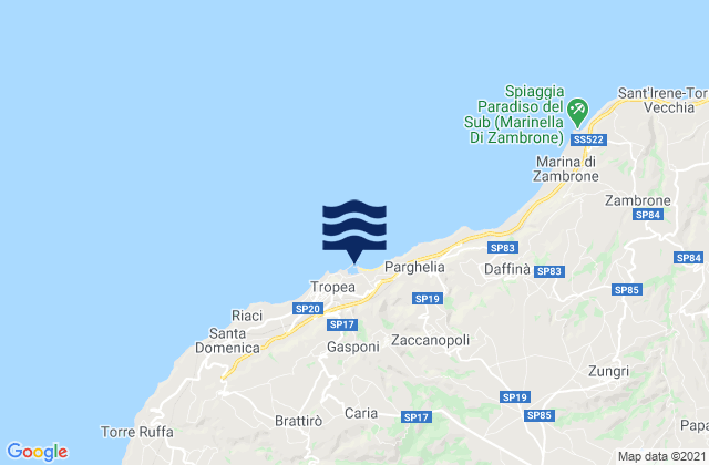 Porto di Tropea, Italyの潮見表地図