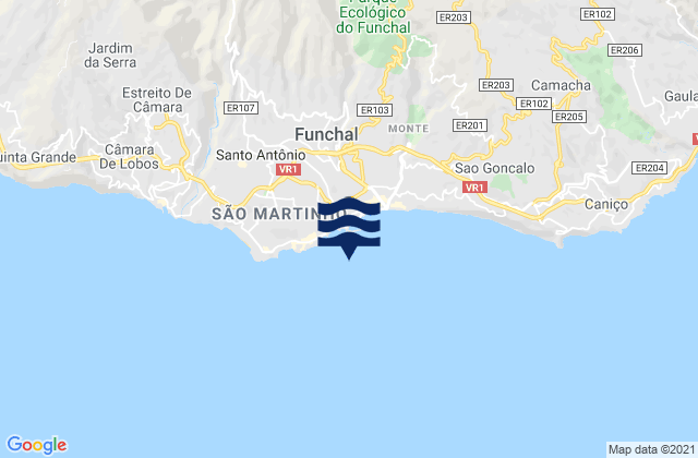 Porto do Funchal Madeira Island, Portugalの潮見表地図