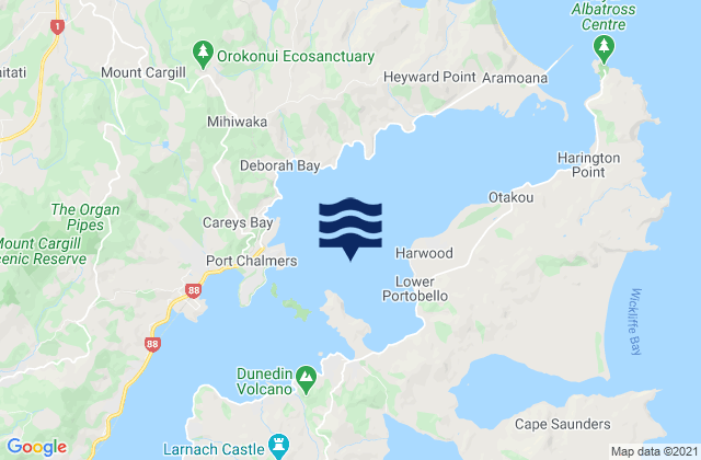 Portobello Bay, New Zealandの潮見表地図