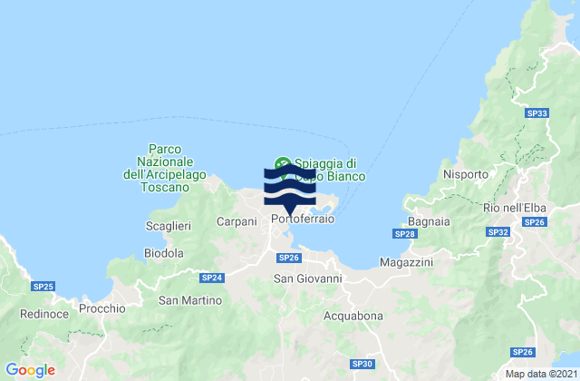 Portoferraio, Italyの潮見表地図