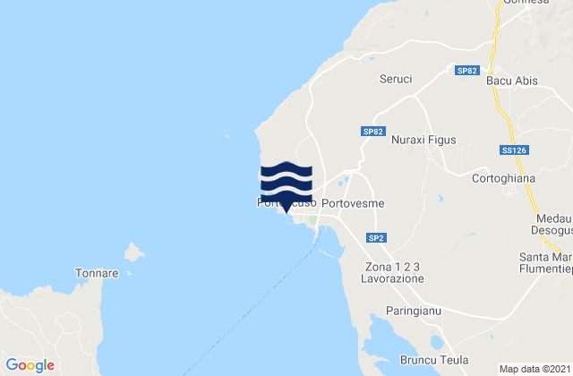 Portoscuso, Italyの潮見表地図
