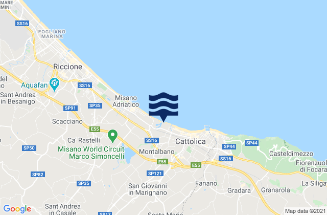 Portoverde Beach, Italyの潮見表地図