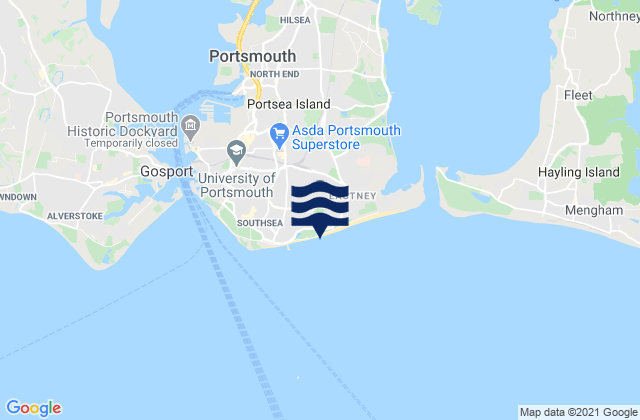 Portsmouth, United Kingdomの潮見表地図