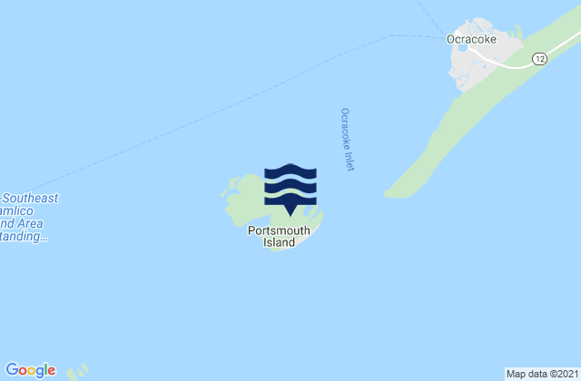 Portsmouth Island, United Statesの潮見表地図