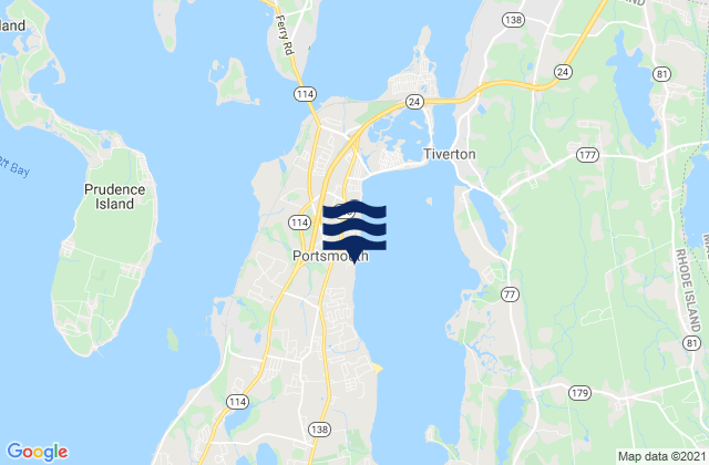 Portsmouth, United Statesの潮見表地図