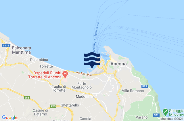 Posatora, Italyの潮見表地図