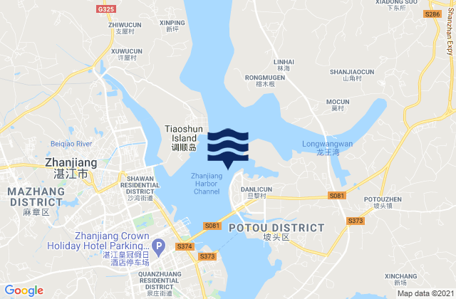 Potou, Chinaの潮見表地図