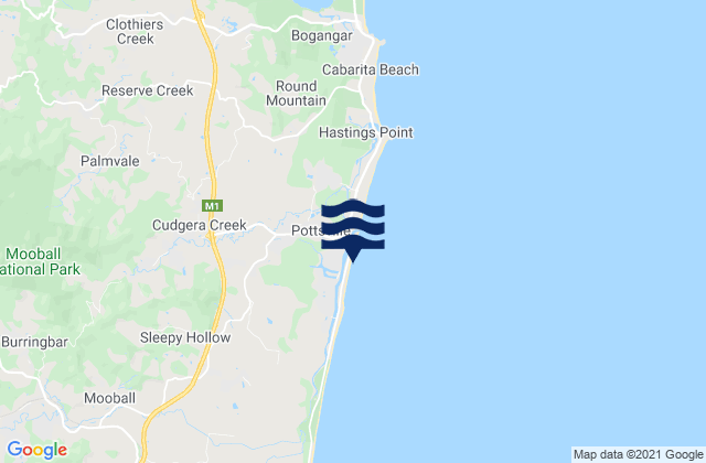 Pottsville Beach, Australiaの潮見表地図
