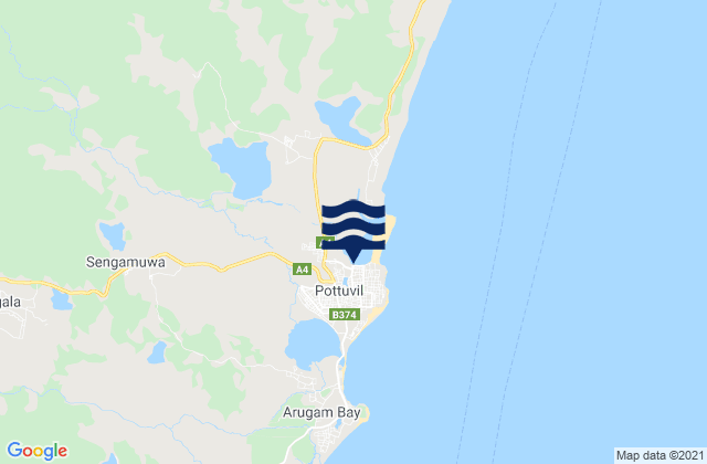 Pottuvil, Sri Lankaの潮見表地図
