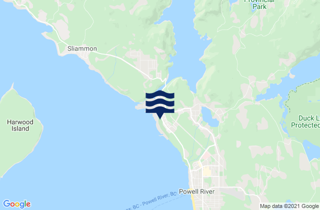 Powell River (Strait of Georgia), Canadaの潮見表地図