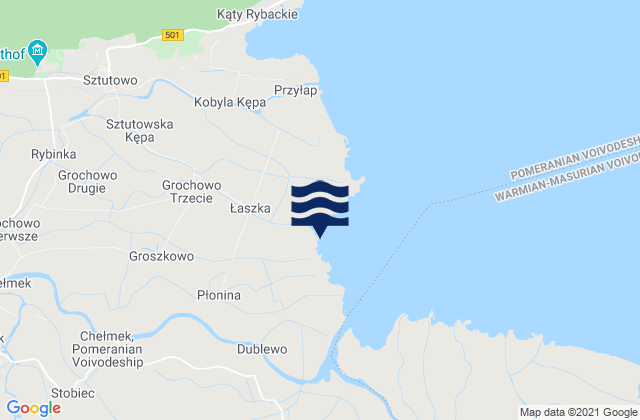 Powiat nowodworski, Polandの潮見表地図