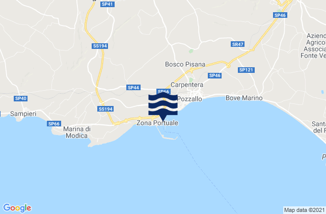 Pozzallo Port, Italyの潮見表地図