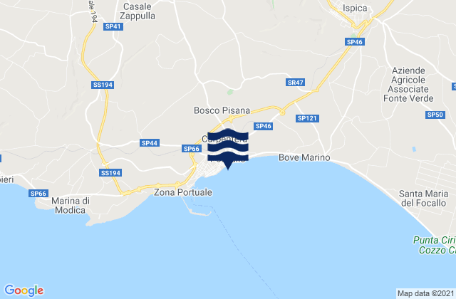 Pozzallo, Italyの潮見表地図