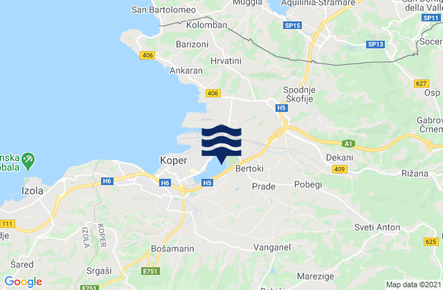 Prade, Sloveniaの潮見表地図