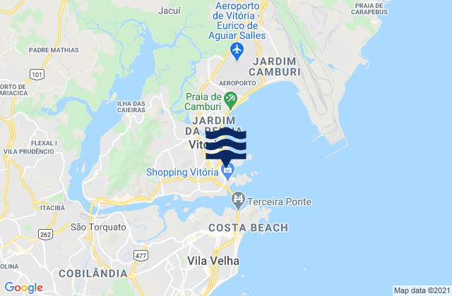 Praia Commprida, Brazilの潮見表地図