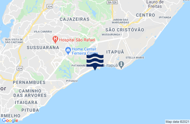 Praia De Piata, Brazilの潮見表地図