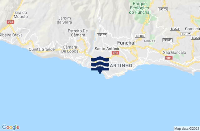 Praia Formosa, Portugalの潮見表地図