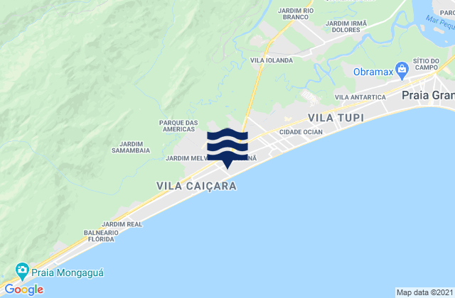 Praia Grande, Brazilの潮見表地図